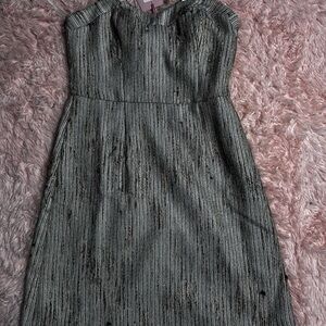 Elegant Black, Gray & Gold Strapless Dress